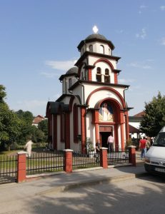 Црква у Тропоњу и дочек моштију.