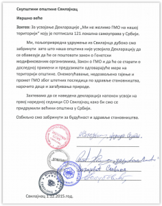 И Свилајнац без ГМО?